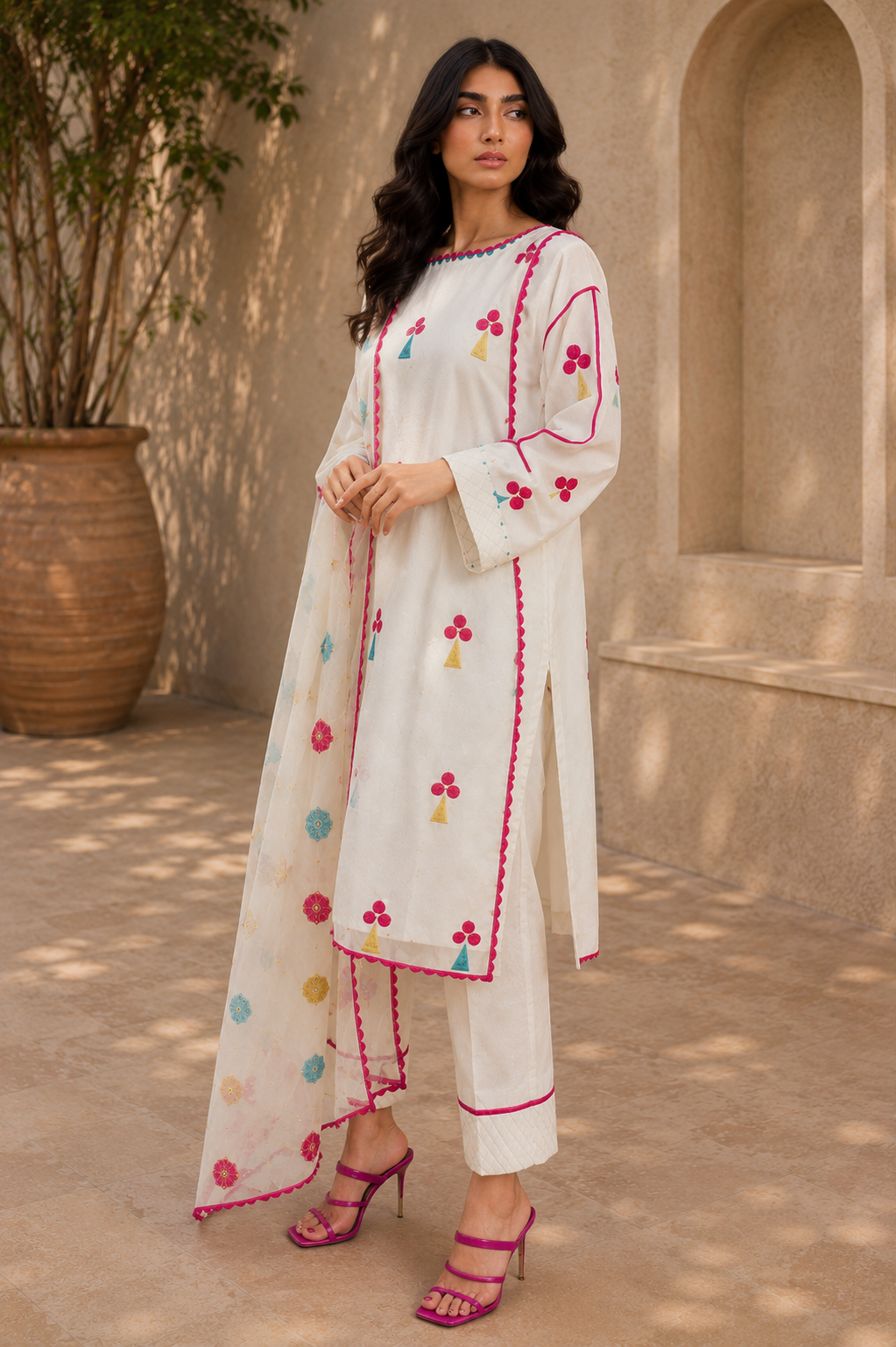 Alkaram 3-Piece Embroidered Khaddar Suit – Unstitched Winter Suit | with Printed Shawl |Flat 56% Off