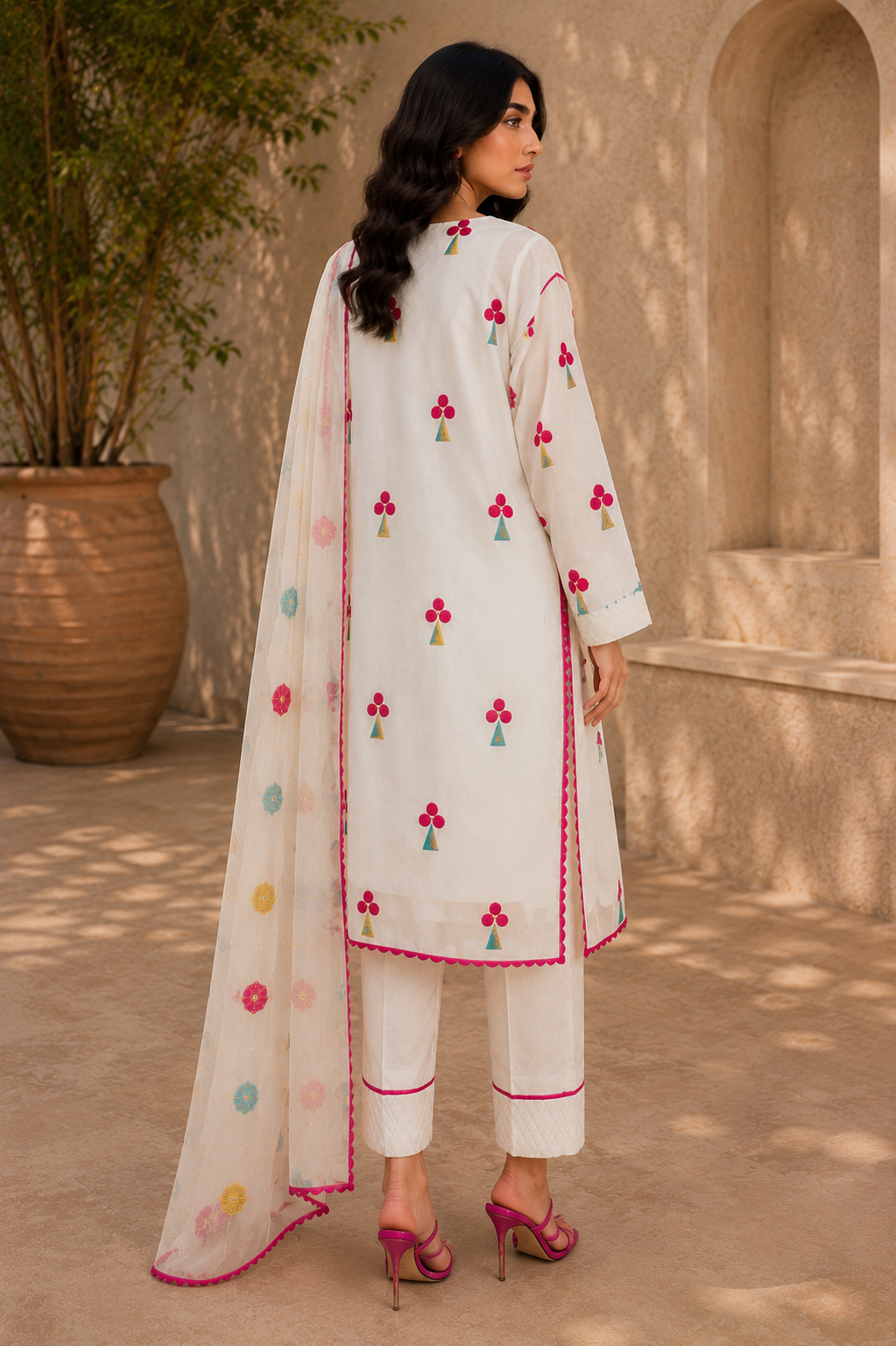 Alkaram 3-Piece Embroidered Khaddar Suit – Unstitched Winter Suit | with Printed Shawl |Flat 56% Off